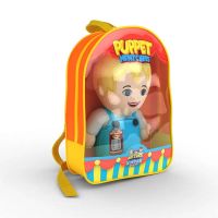 Puppet Mentchee in a Backpack